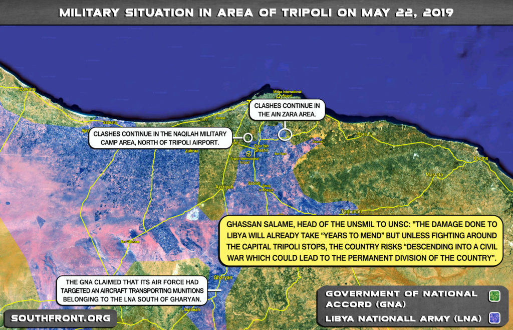 Map Update: Military Situation In Libya's Tripoli On May 22, 2019