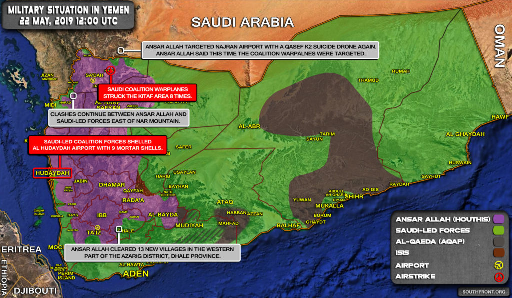 Military Situation In Yemen On May 22, 2019 (Map Update)