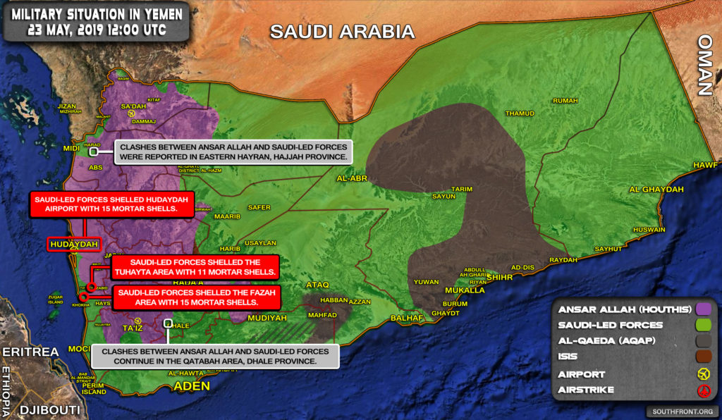 Military Situation In Yemen On May 23, 2019 (Map Update)