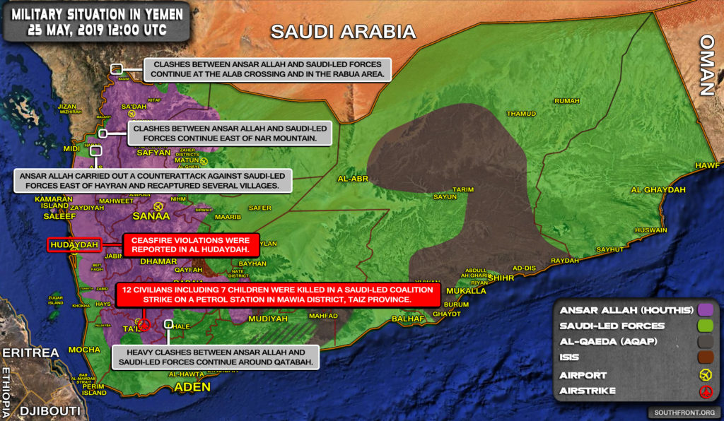 Military Situation In Yemen On May 25, 2019 (Map Update)