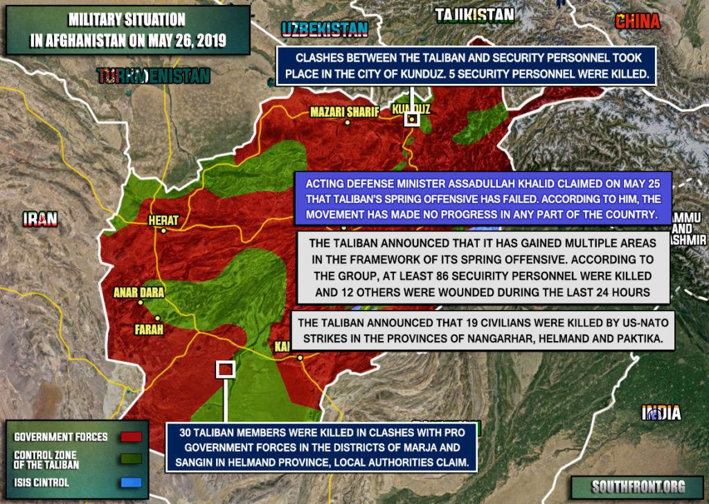 Military Situation In Afghanistan On May 26, 2019 (Map Update)