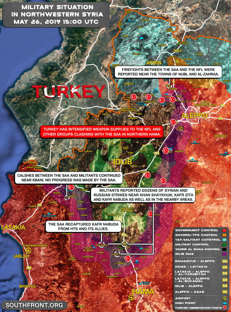 Map Update: Military Situation In Northwestern Syria On May 26, 2019