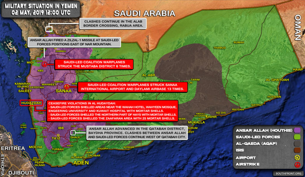 Military Situation In Yemen On May 2, 2019 (Map Update)