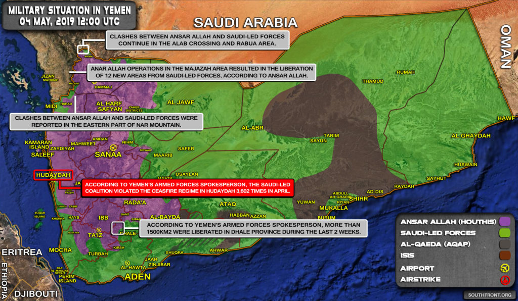 Military Situation In Yemen On May 4, 2019 (Map Update)