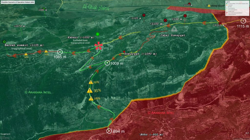 In Maps: Possible Scenario Of Syrian Army Advance On Kbani In Northern Lattakia