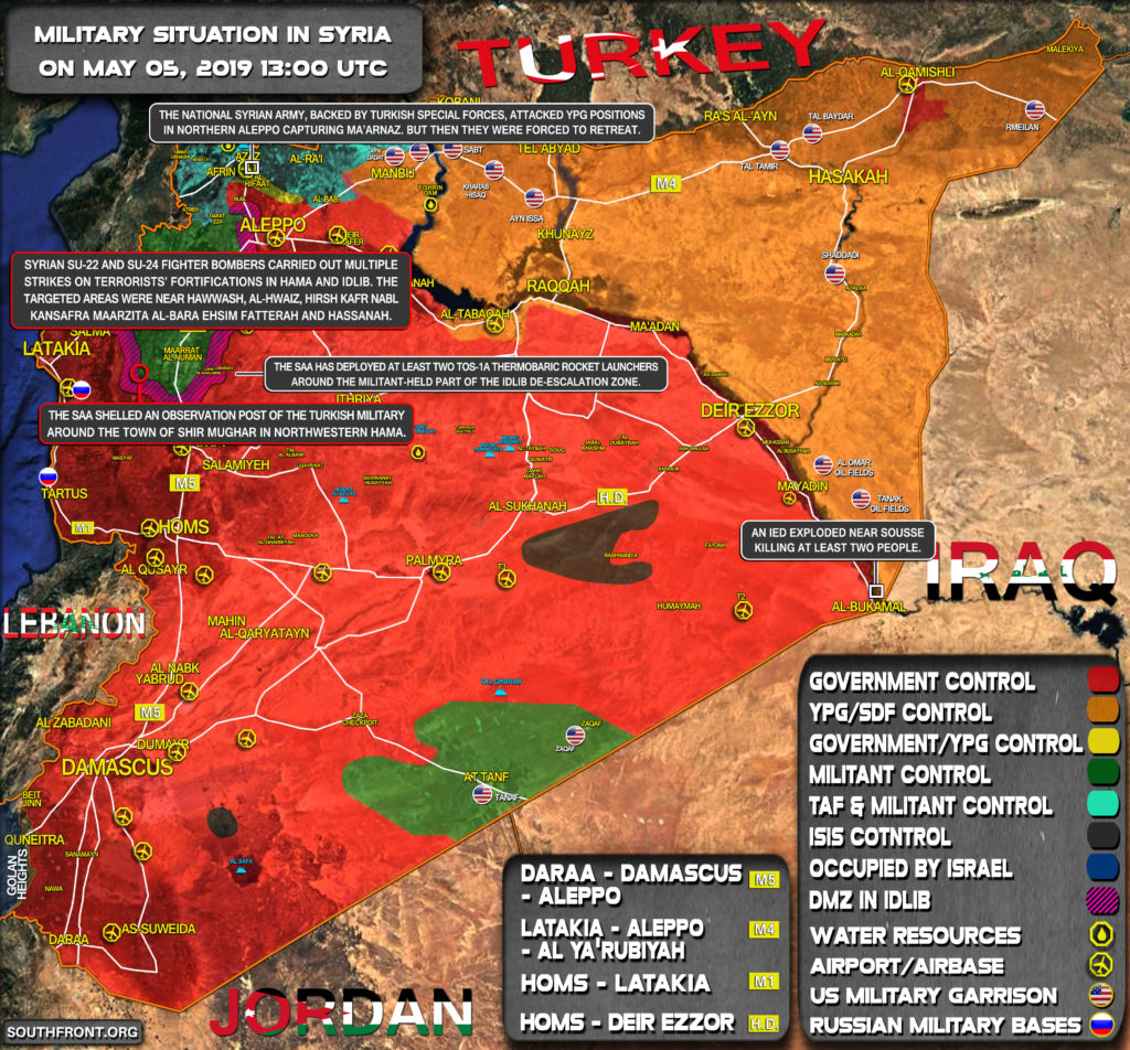 Military Situation In Syria On May 5, 2019 (Map Update)