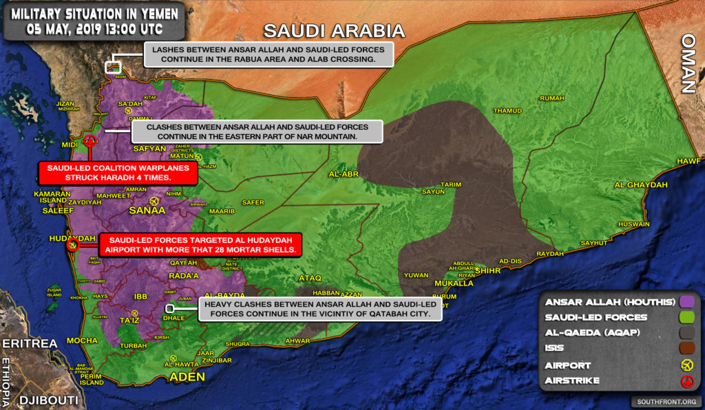 Military Situation In Yemen On May 5, 2019 (Map Update)