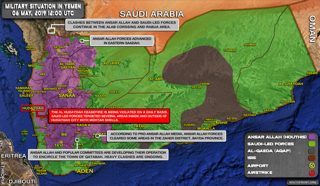 Military Situation In Yemen On May 6, 2019 (Map Update)