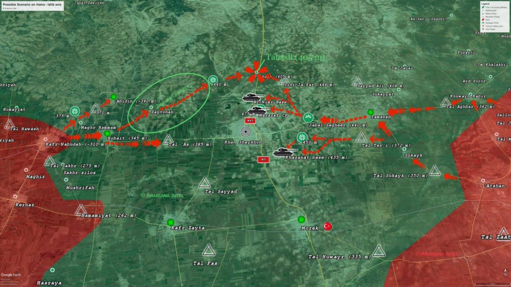 Map Update: Possible Scenario Of Syrian Army Advance In Southern Idlib, Northern Hama