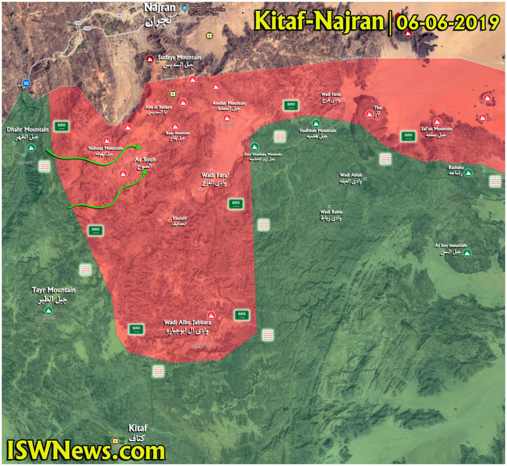 Map Update: Ansar Allah Attack Saudi-led Forces' Positions In Najran