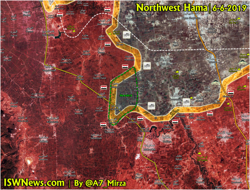 Map Update: Military Situation In Northern Hama After Recent Advance By Militant Groups