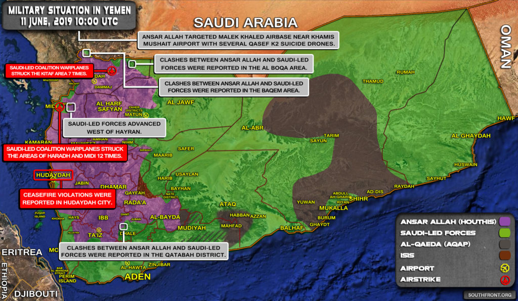 Military Situation In Yemen On June 11, 2019 (Map Update)