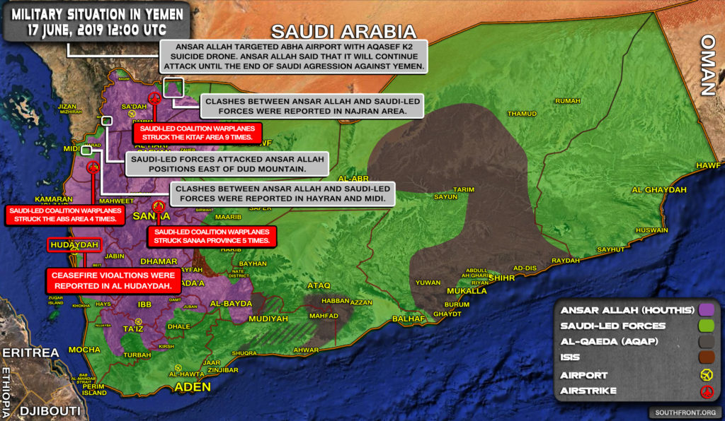 Military Situation In Yemen On June 17, 2019 (Map Update)