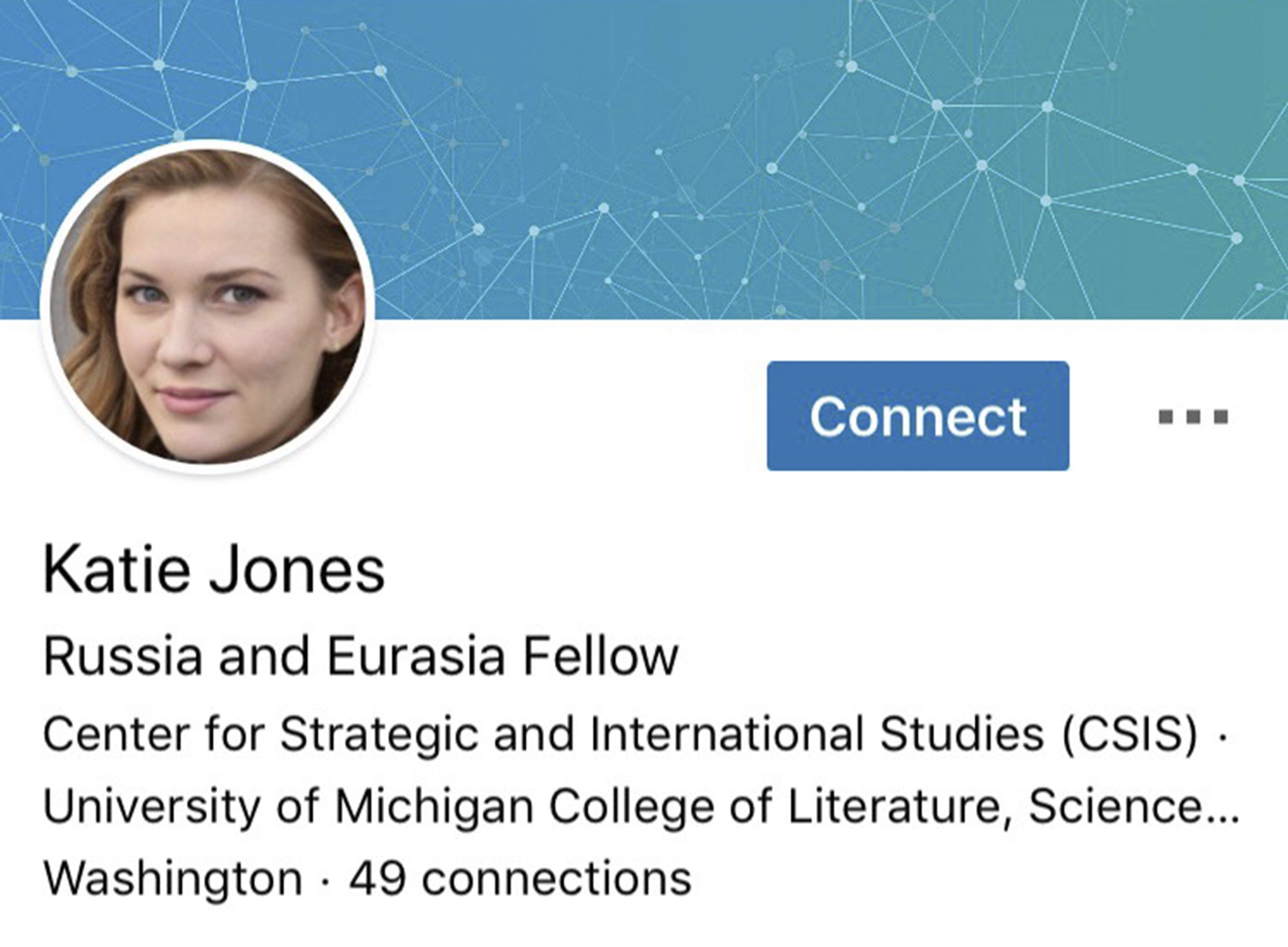 Fake Profile Of Russia And Eurasia Fellow With AI-Generated Face Discovered On LinkedIn