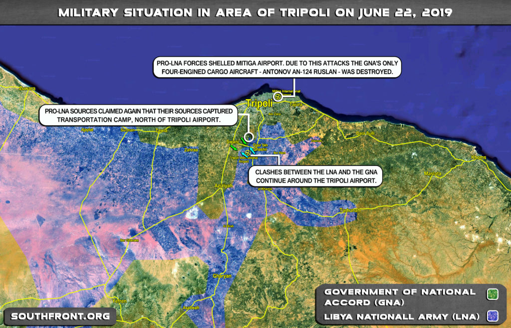 Military Sitaution In Area Of Libya's Tripoli On June 22, 2019 (Map Update)