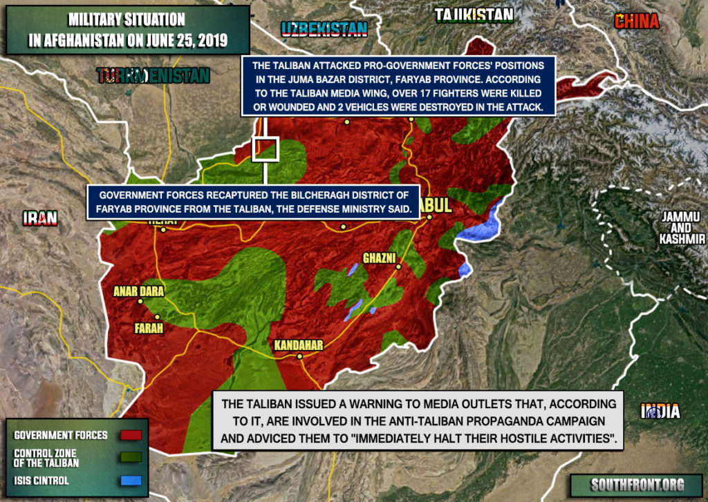 Military Situation In Afghanistan On June 25, 2019 (Map Update)