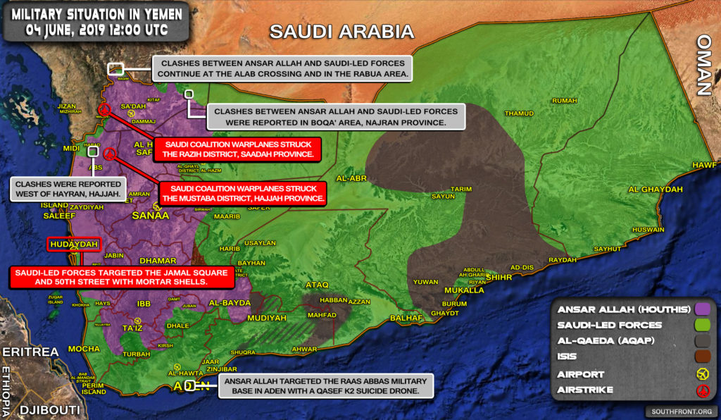 Military Situation In Yemen On June 4, 2019 (Map Update)