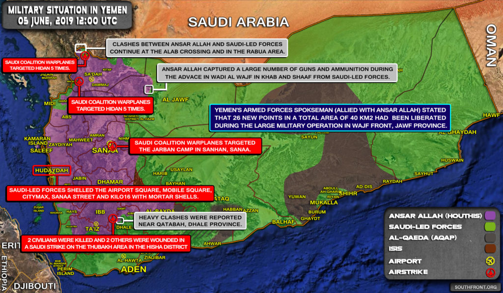 Military Situation In Yemen On June 5, 2019 (Map Update)