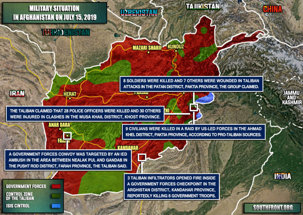 Military Situation In Afghanistan On July 15, 2019 (Map Update)