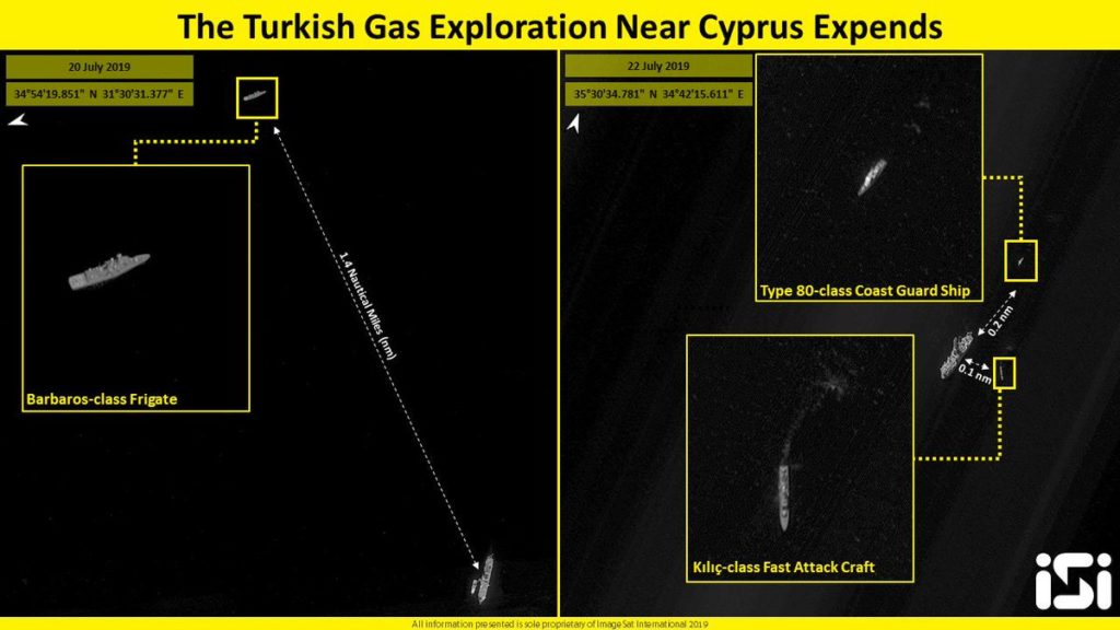 Satellite Images: Warships Secure Turkish Drilling Actity Near Cyprus