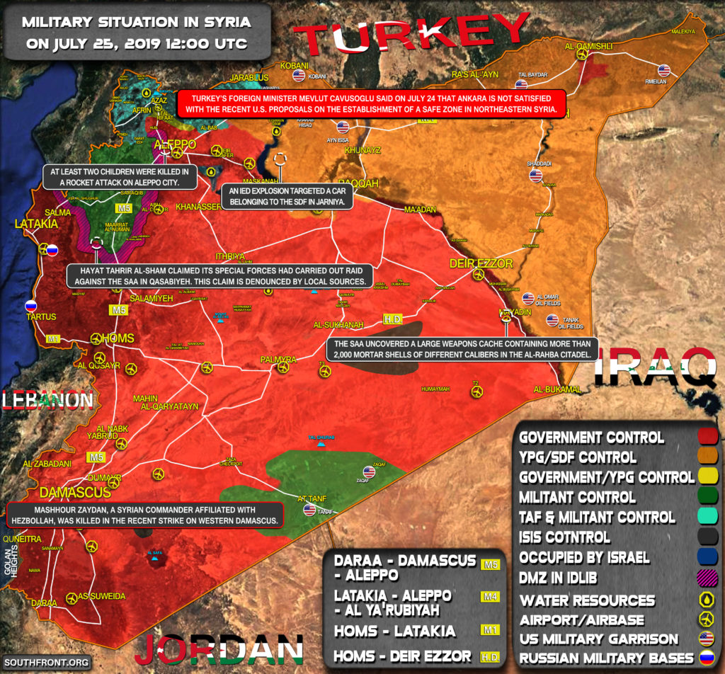 Military Situation In Syria On July 25, 2019 (Map Update)