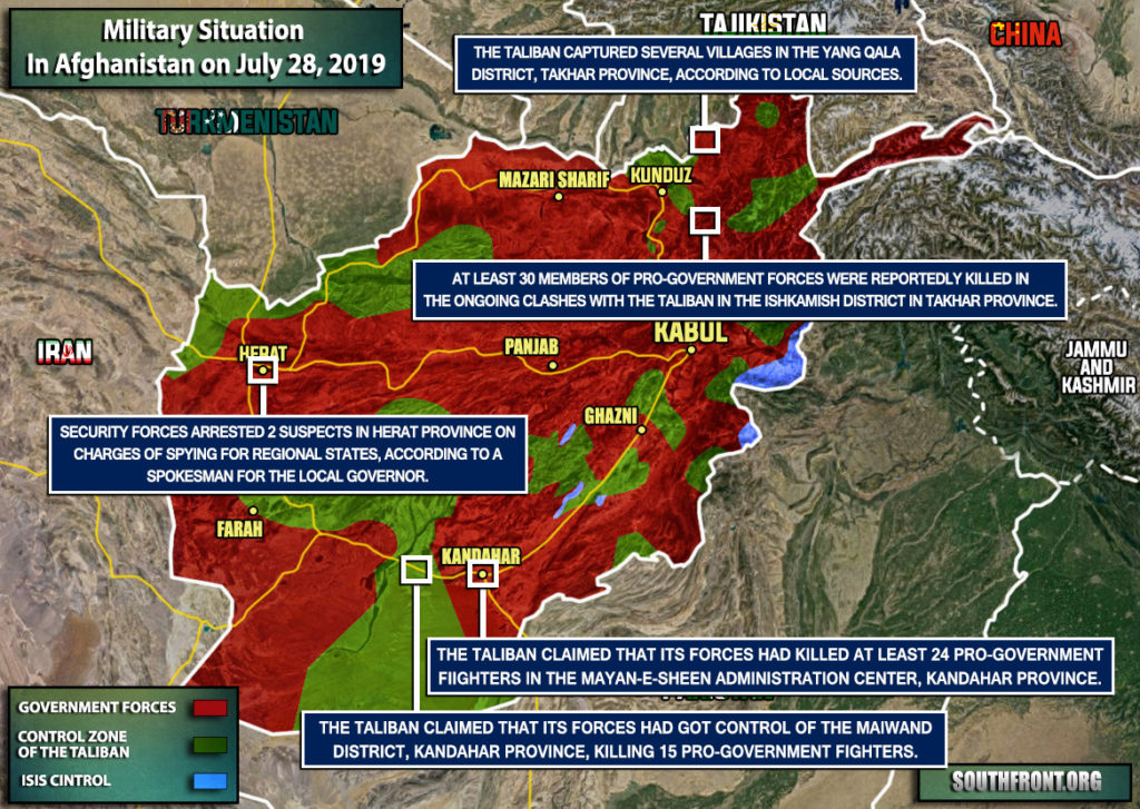 Military Situation In Afghanistan On July 28, 2019 (Map Update)