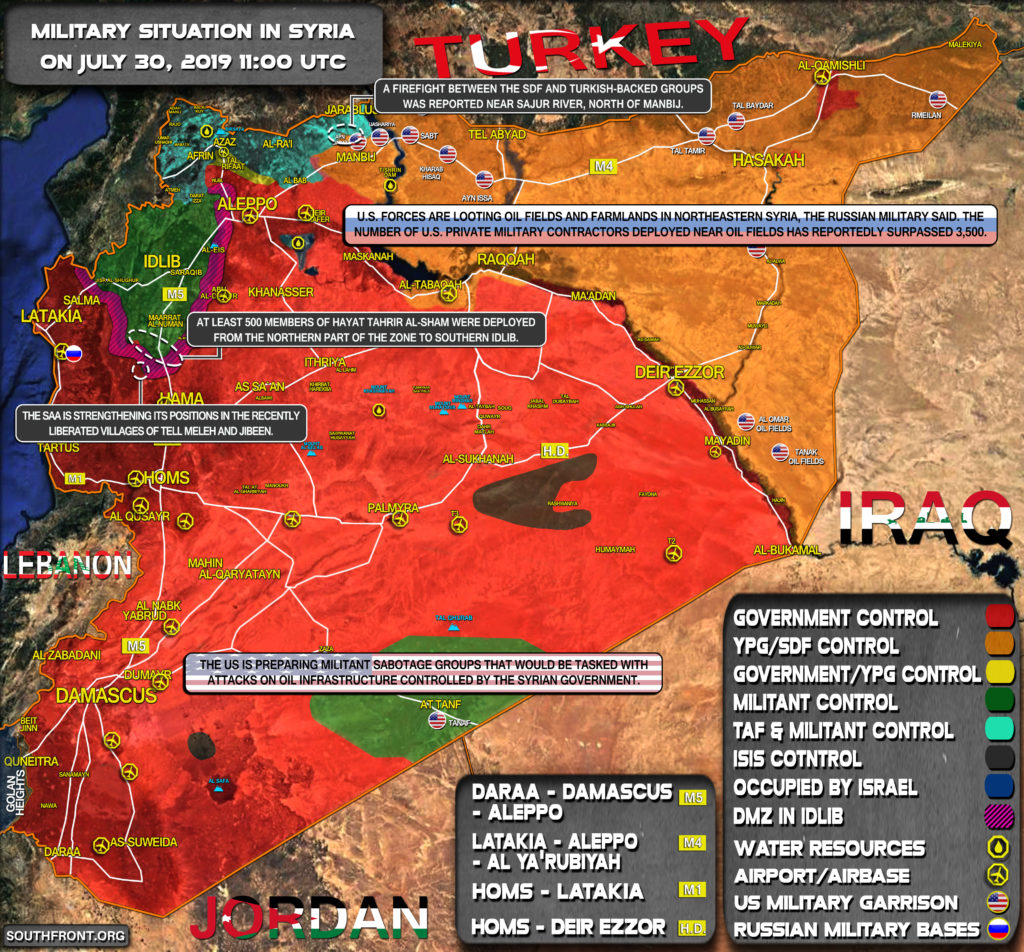 Military Situation In Syria On July 30, 2019 (Map Update)