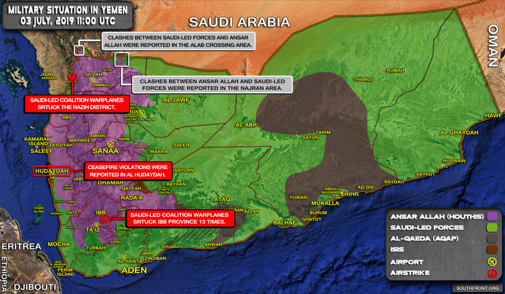 Military Situation In Yemen On July 3, 2019 (Map Update)