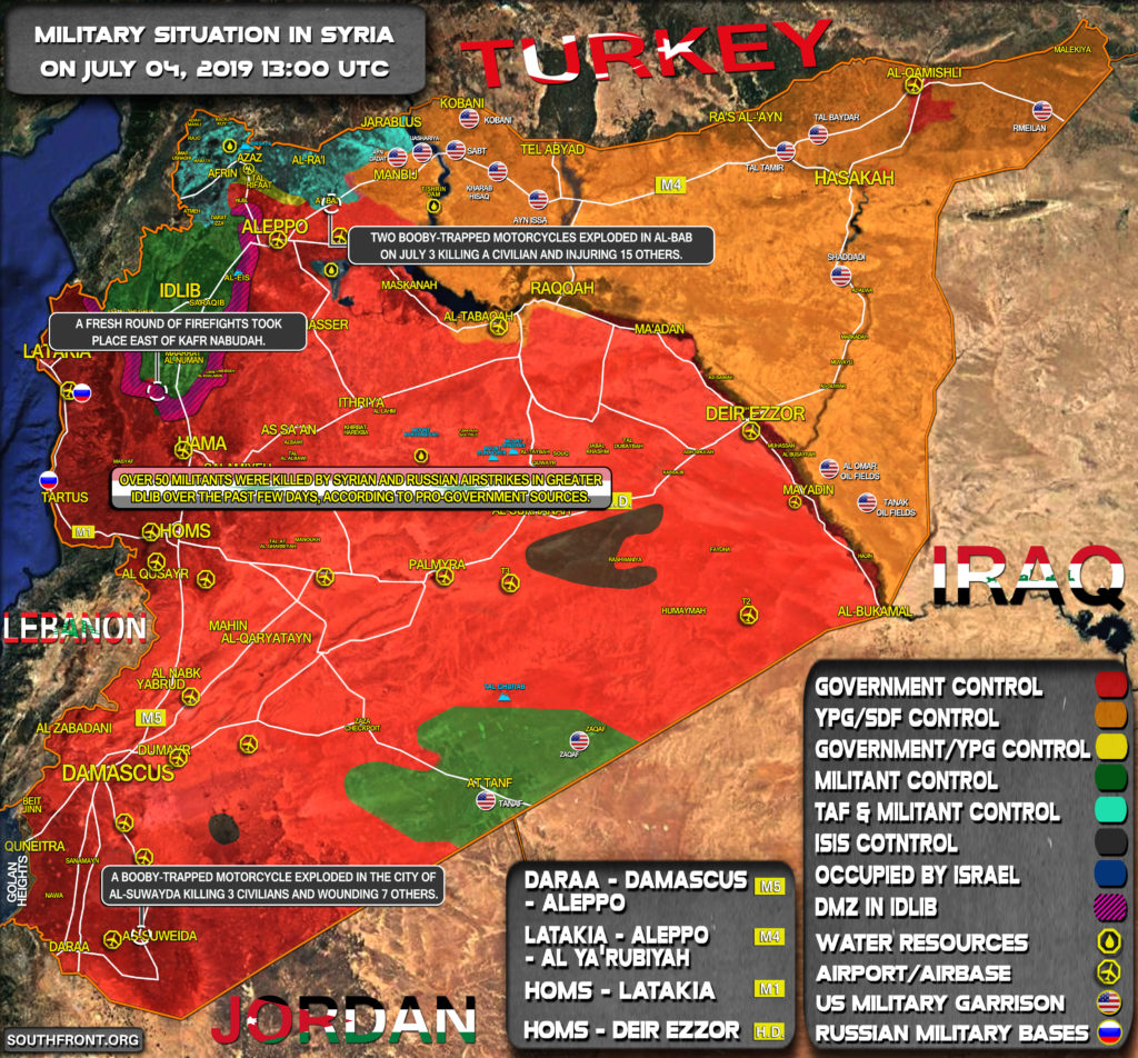 Military Situation In Syria On July 4, 2019 (Map Update)