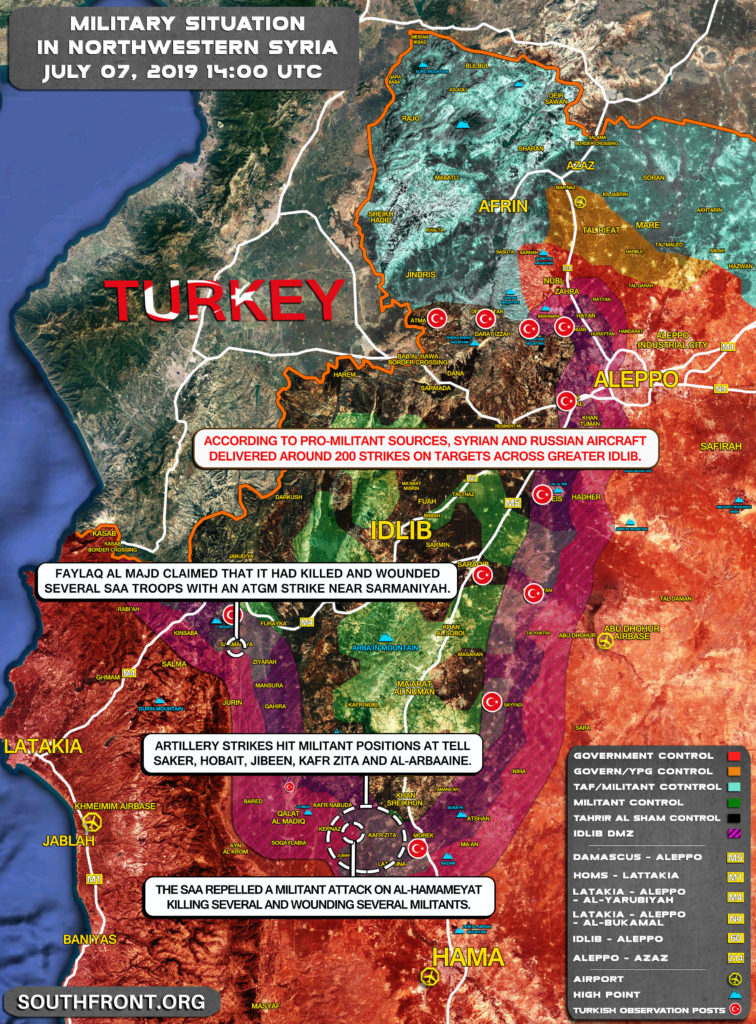 Military Situation In Northwestern Syria On July 7, 2019 (Map Update)