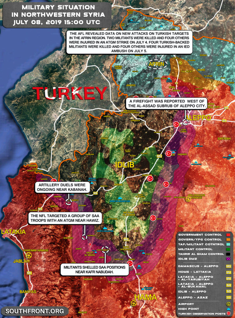 Military Situation In Northwestern Syria On July 8, 2019 (Map Update)