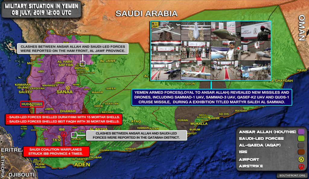 Military Situation In Yemen On July 8, 2019 (Map Update)