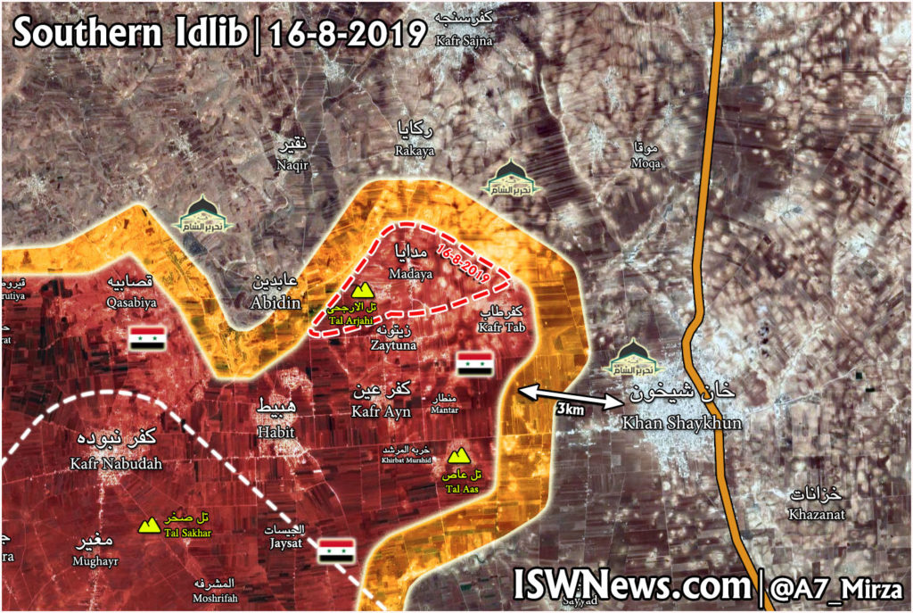 In Maps: Syrian Army Pushes Further To Isolate Khan Shaykhun From Southern Direction