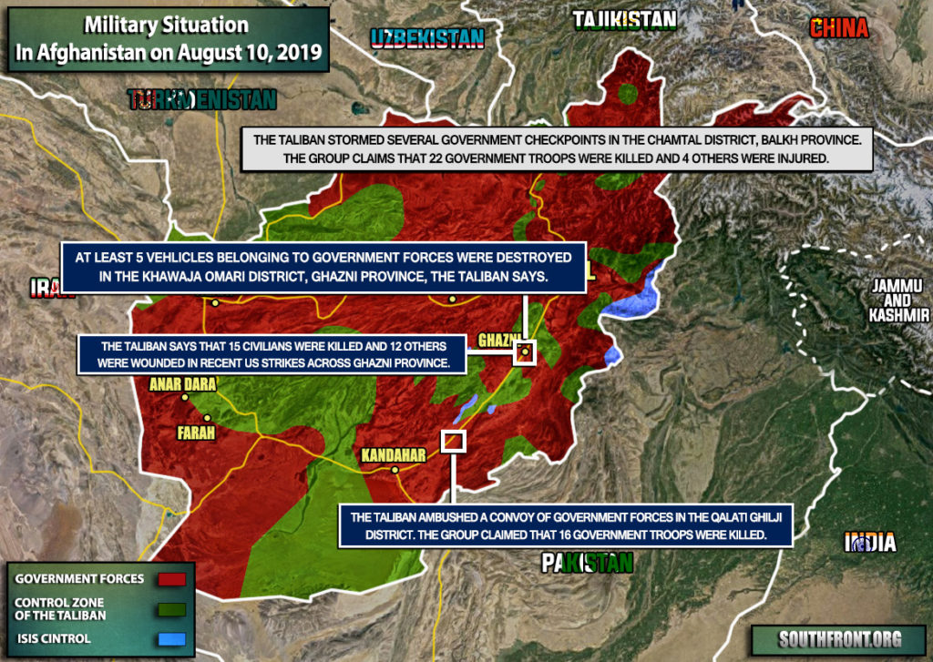 Military Situation In Afghanistan On August 10, 2019 (Map Update)