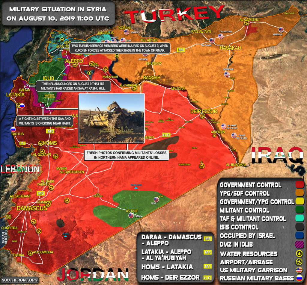 Military Situation In Syria On August 10, 2019 (Map Update)