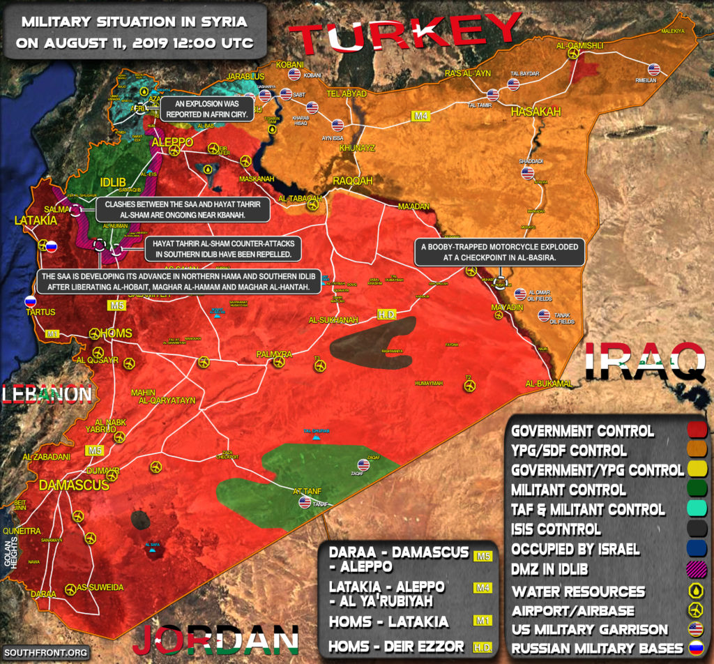 Military Situation In Syria On August 11, 2019 (Map Update)