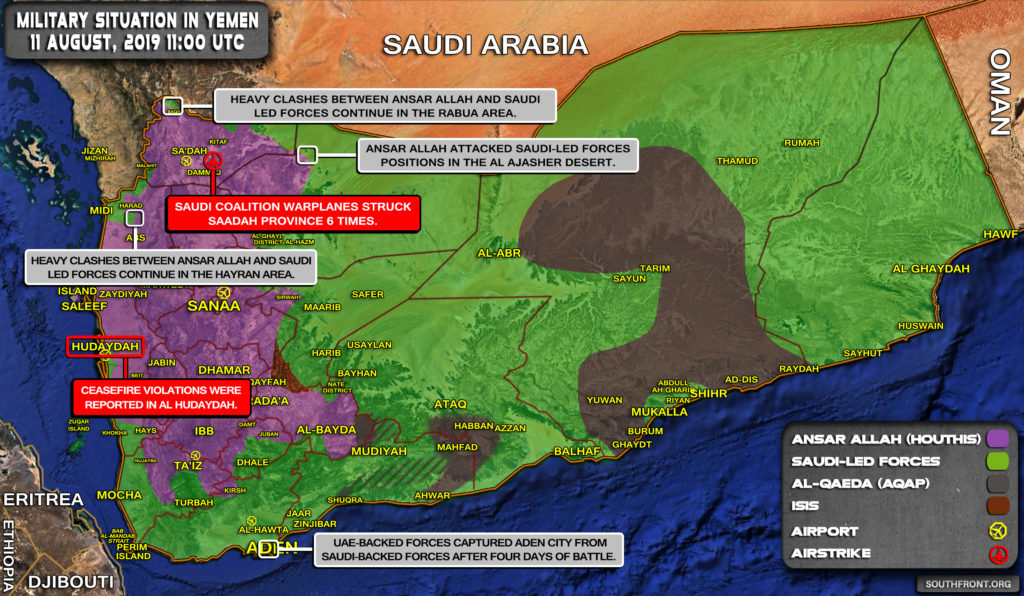 Forces Loyal To Saudi-backed 'Yemeni President' Lost Aden City To Southern Separatists (Maps)