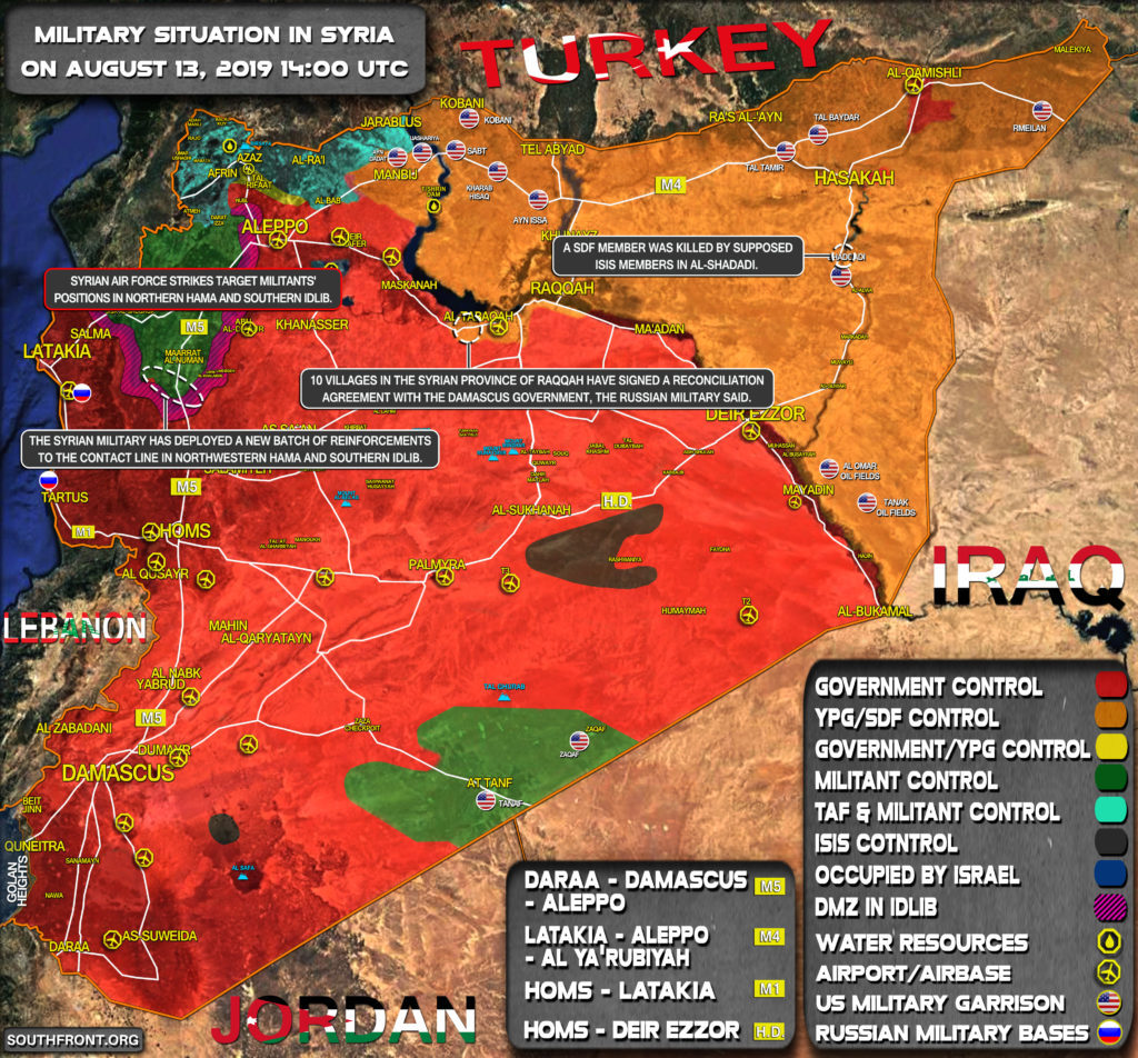 Military Situation In Syria On August 13, 2019 (Map Update)