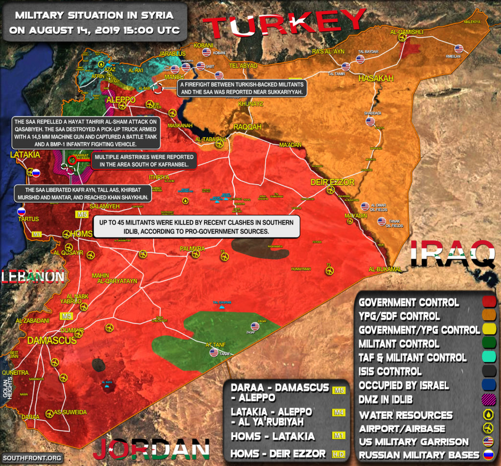 Military Situation In Syria On August 14, 2019 (Map Update)