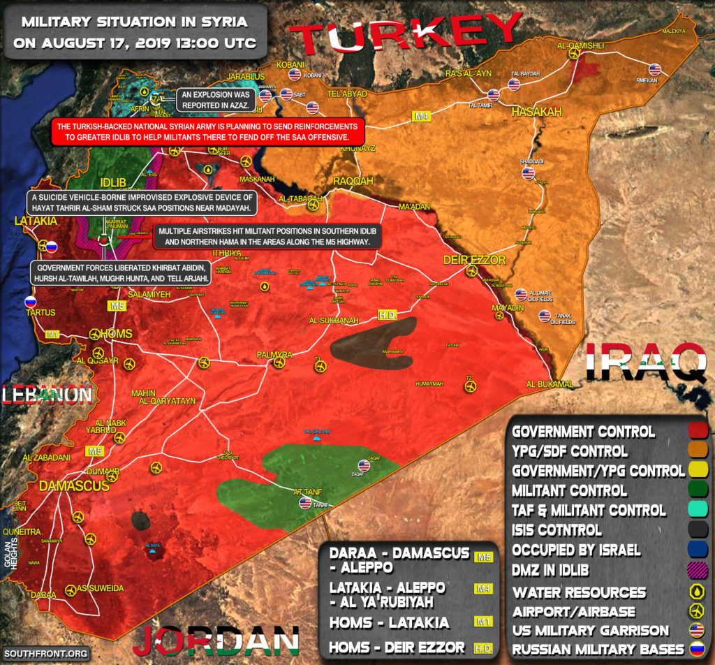 Military Situation In Syria On August 17, 2019 (Map Update)