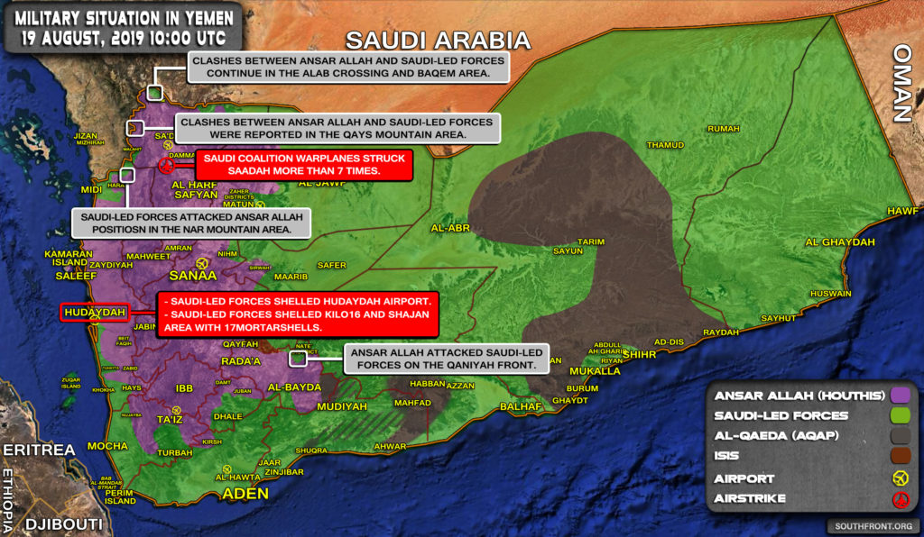 Military Situation In Yemen On August 19, 2019 (Map Update)