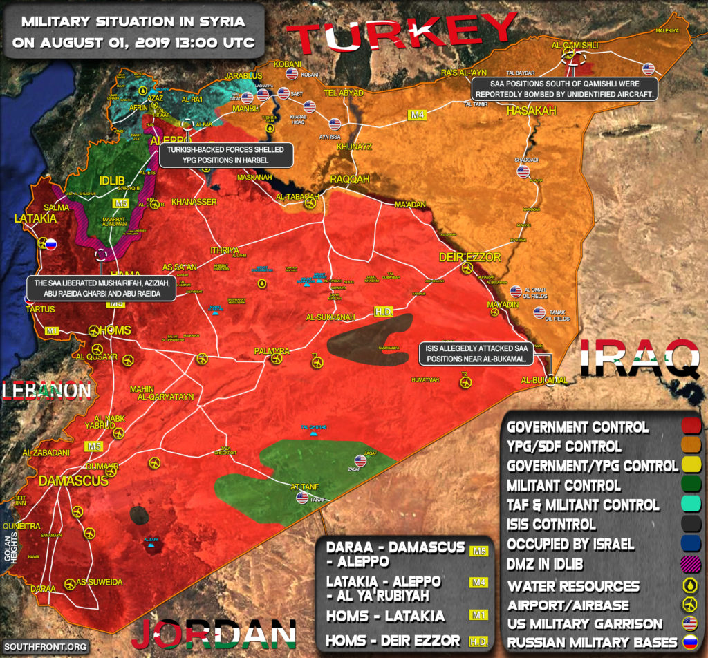 Military Situation In Syria On August 1, 2019 (Map Update)