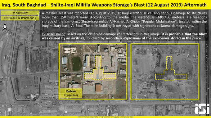 Satellite Image: Impact Of Explosion At Iraqi Popular Mobilization Units' Weapons Depot In Southern Baghdad