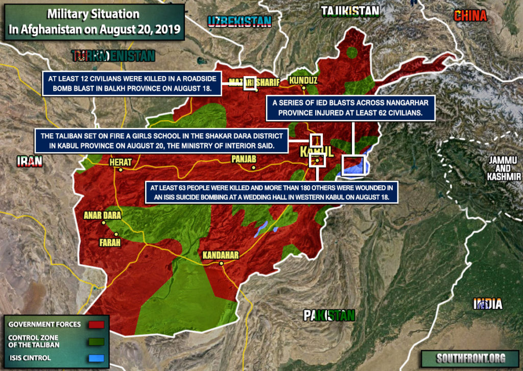 Military Situation In Afghanistan On August 20, 2019 (Map Update)