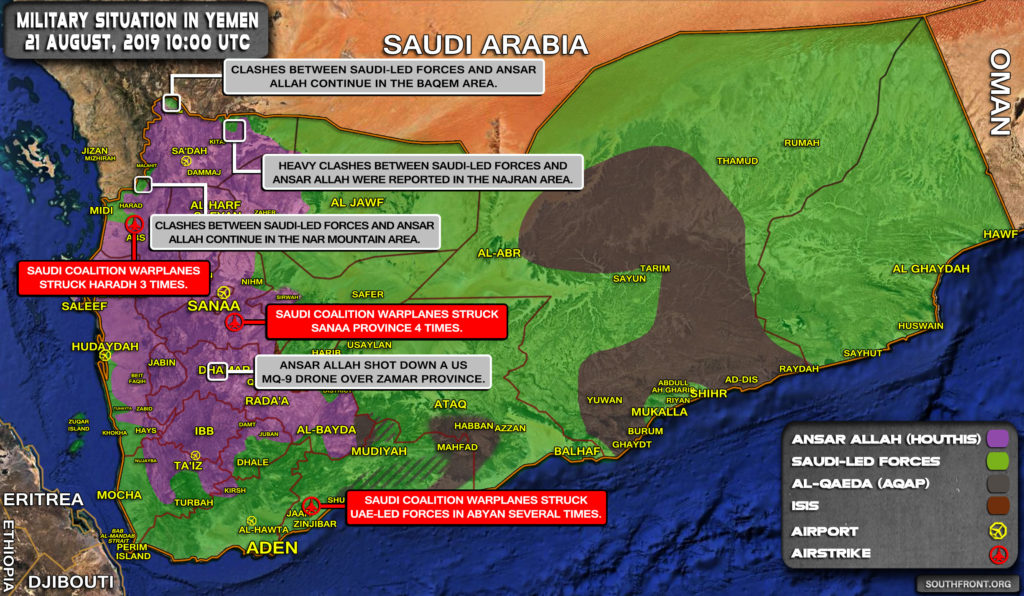 Military Situation In Yemen On August 21, 2019 (Map Update)