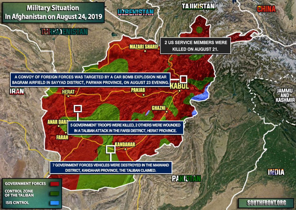 Military Situation In Afghanistan On August 24, 2019 (Map Update)