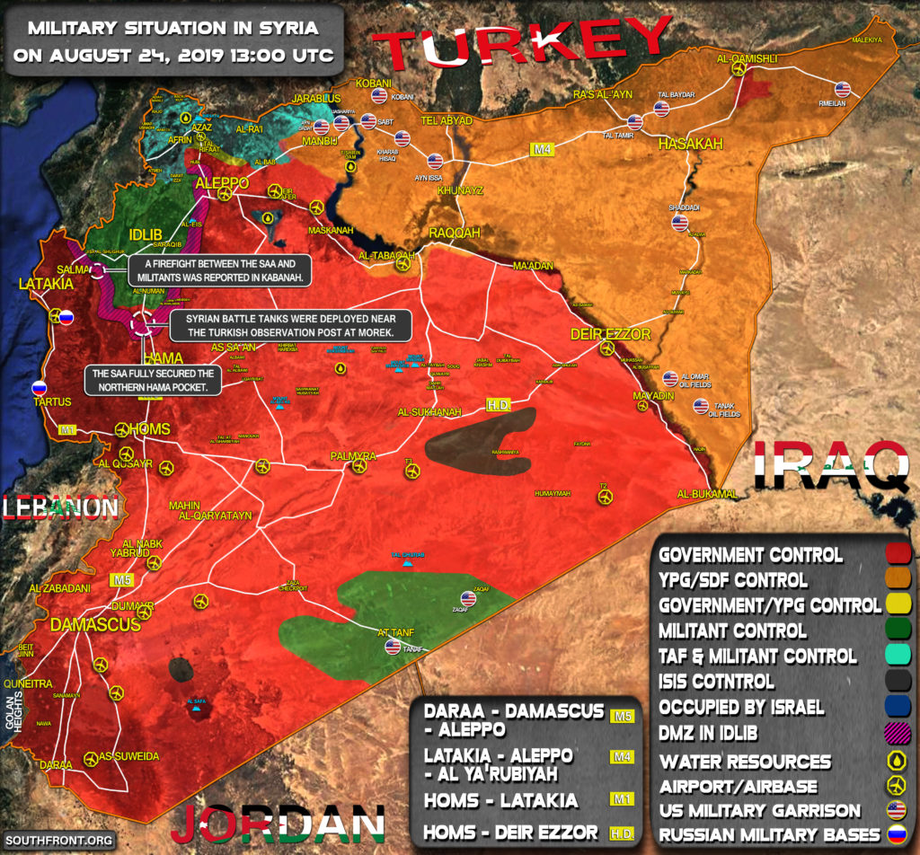 Military Situation In Syria On August 24, 2019 (Map Update)