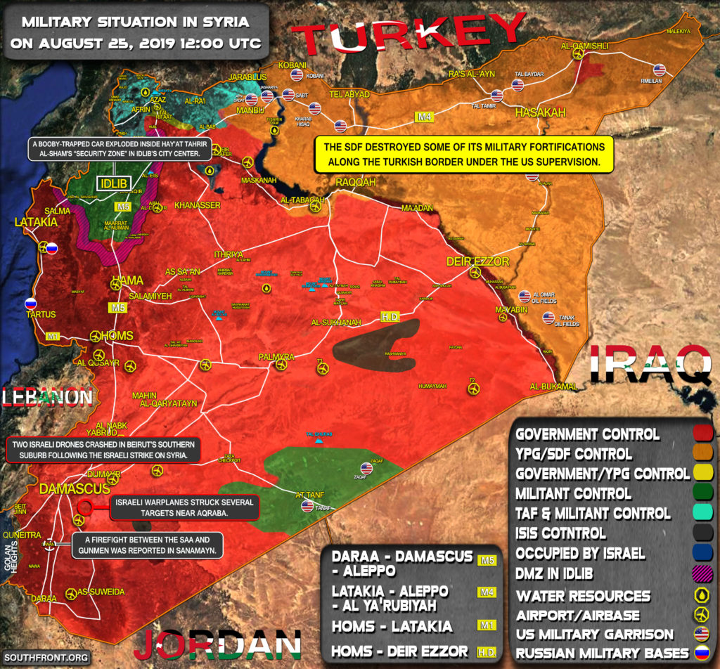 Military Situation In Syria On August 25, 2019 (Map Update)