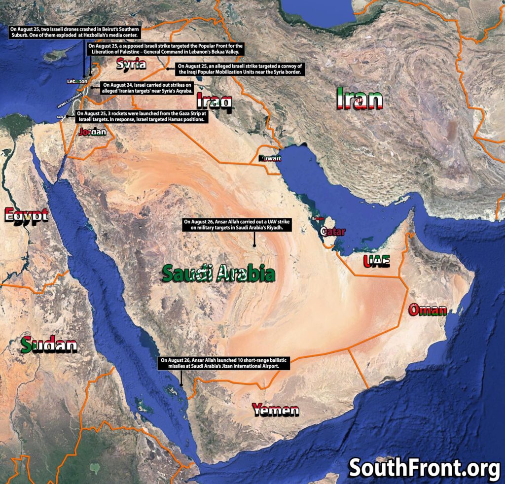 Map Update: Missile And Air Strikes On Saudi Arabia, Iraq, Syria, Gaza And Israel Over Past Few Days