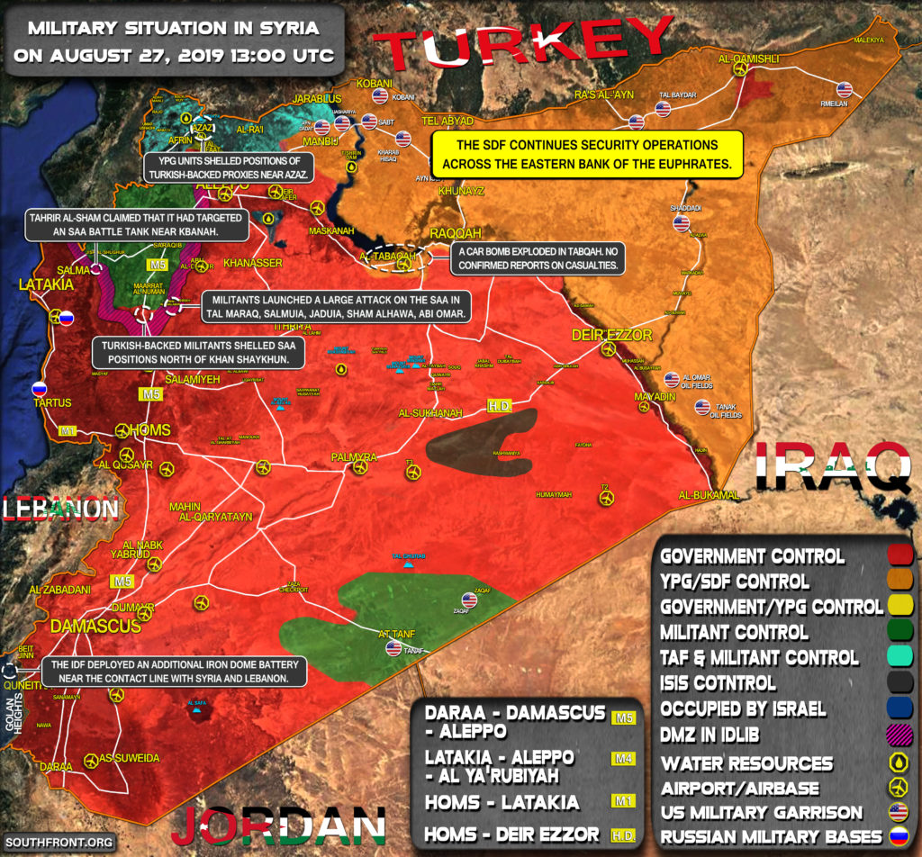 Military Situation In Syria On August 27, 2019 (Map Update)